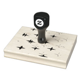 Retro Atomic Diamond Star Formen Gummistempel