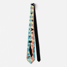 Retro Atomic Era Mid Century Modern MCM Cool Cat N Krawatte