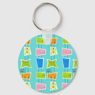 Retro Atomic Kitsch Button Schlüsselanhänger