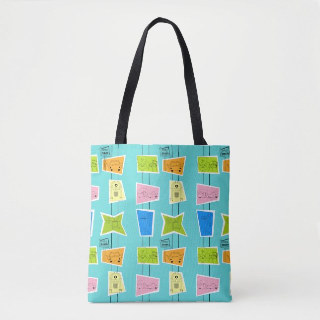 Retro Atomic Kitsch Tote Bag Tasche (Vorderseite)