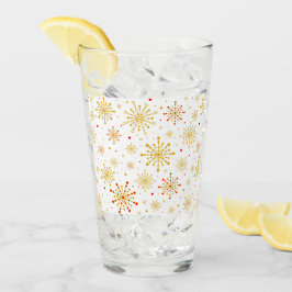 Retro Atomic Mid Century Mod Red & Gold Sternexplo Glas