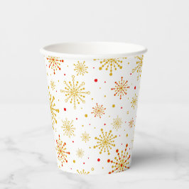 Retro Atomic Mid Century Mod Red & Gold Sternexplo Pappbecher