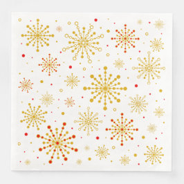 Retro Atomic Mid Century Mod Red & Gold Sternexplo Serviette