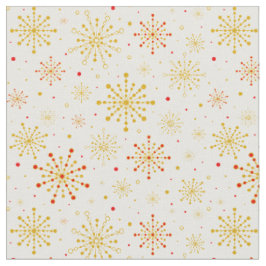 Retro Atomic Mid Century Mod Red & Gold Sternexplo Stoff