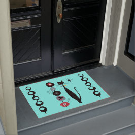 Retro Atomic Mid Century Moderne Coole Katze Doorm Fußmatte