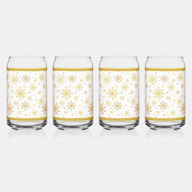 Retro Atomic Mitte des Jahrhunderts Modernes Rot & Dosenglas (Vorderseite)