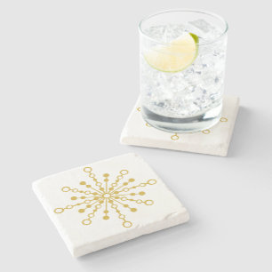 Retro Atomic Mitte Jahrhunderts Design Gold Farbe Steinuntersetzer