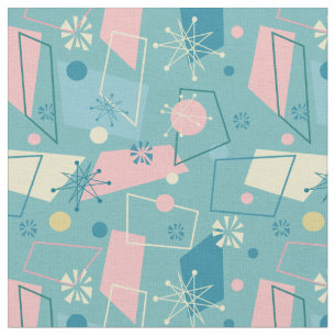 Retro Atomic Pastel Pattern der 50er Jahre Stoff