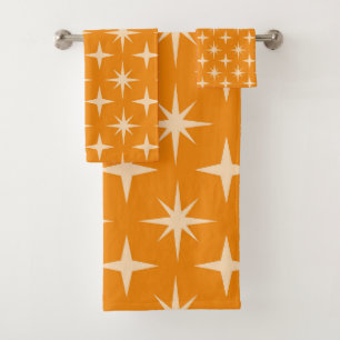 Retro Atomic Stars Motif sur Orange