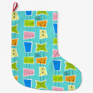 Retro Atomkitsch-WeihnachtsStrumpf Großer Weihnachtsstrumpf