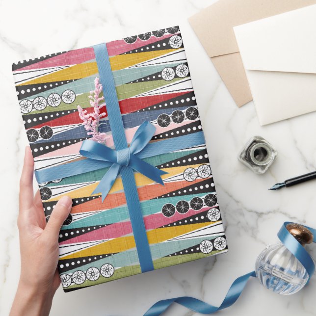 Retro-Atomzeitalter-Backgammon  Geschenkpapier (Schenken)