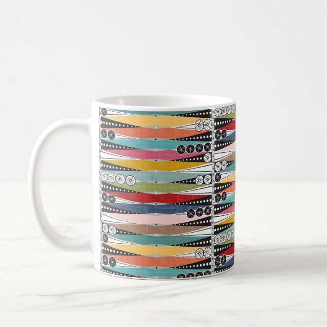 Retro-Atomzeitalter-Backgammon  Kaffeetasse (Links)