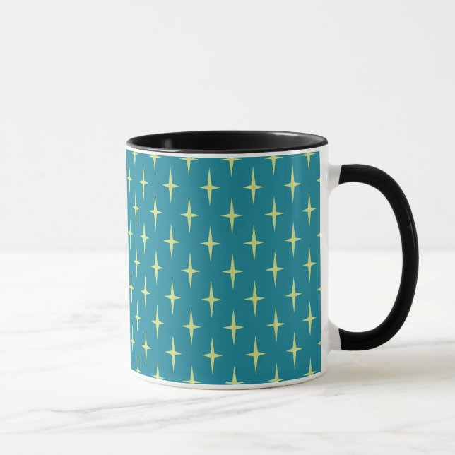 Retro Atomzeitalter-Sternchen-Vereinbarung Tasse (Rechts)