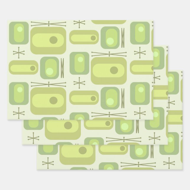 Retro-Atomzeitgestaltung Geschenkpapier Set (Set)