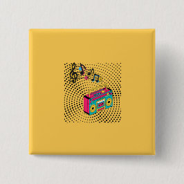 Retro Audio Boombox. Button