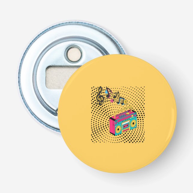 Retro Audio Boombox. Flaschenöffner (Vorderseite)