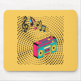 Retro Audio Boombox. Mousepad
