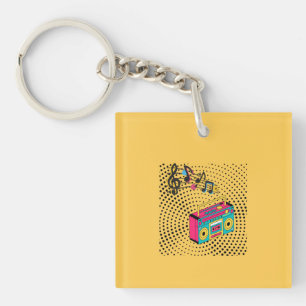 Retro Audio Boombox. Schlüsselanhänger