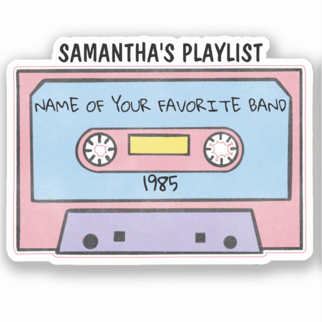 Retro Audio Cassette Mix Band benutzerdefinierten  Aufkleber (Vorderseite)