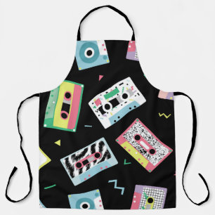 Retro-Audiobänder, 80er-Stil-Muster. Schürze