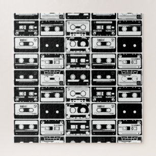 Retro-Audiobänder, altmodisches Muster.