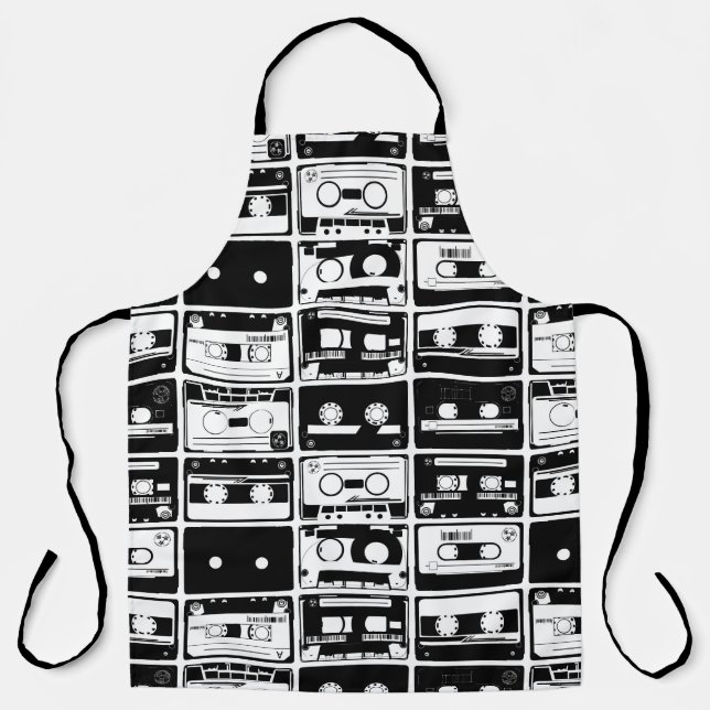 Retro-Audiobänder, altmodisches Muster. Schürze (Vorderseite)