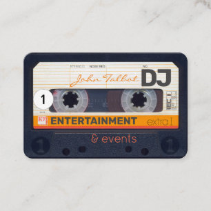 Retro-Audiokassette 80er DJ-Geschäftskarten 2 Visitenkarte