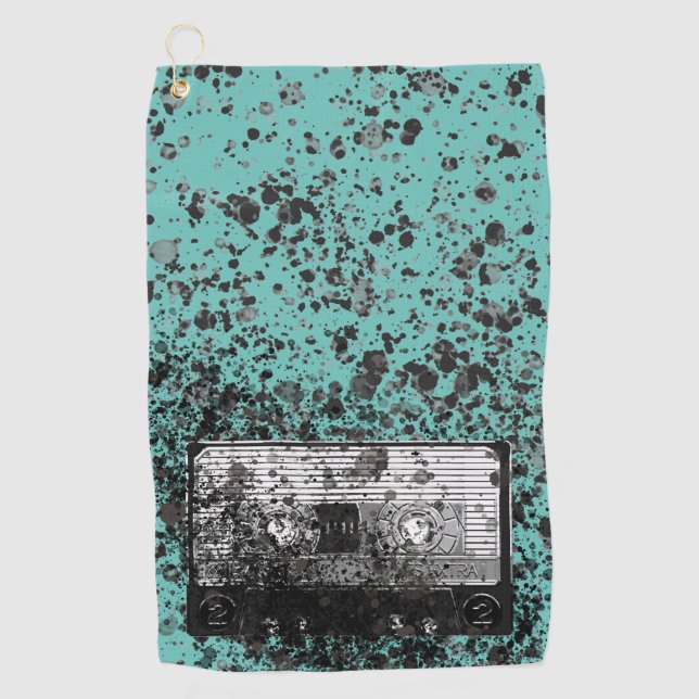 Retro-Audiokassette Golfhandtuch (Vorderseite)