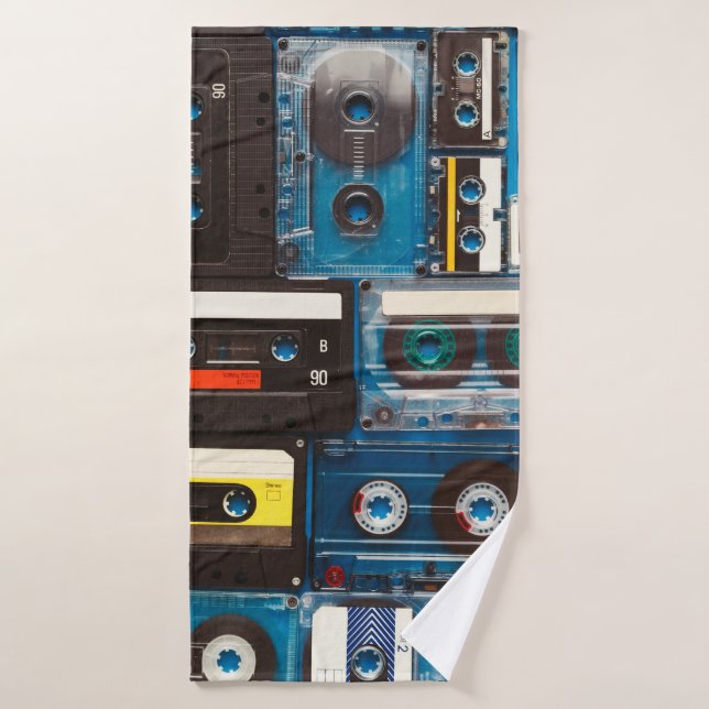 Retro-Audiokassetten Badehandtuch (Badehandtuch)