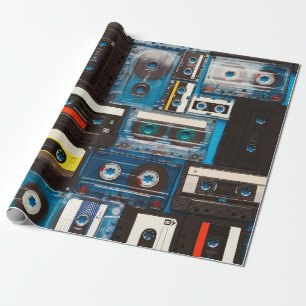 Retro-Audiokassetten Geschenkpapier