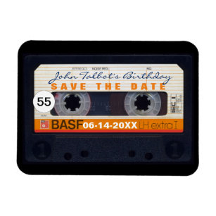 Retro Audiotape 55th birthday Save the date Magnet