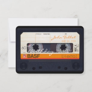Retro Audiotape 60. Geburtstagsparty Einladung