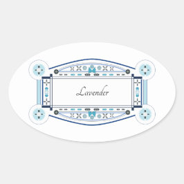 Retro-Aufkleber mit Lavender-Etikett Ovaler Aufkleber