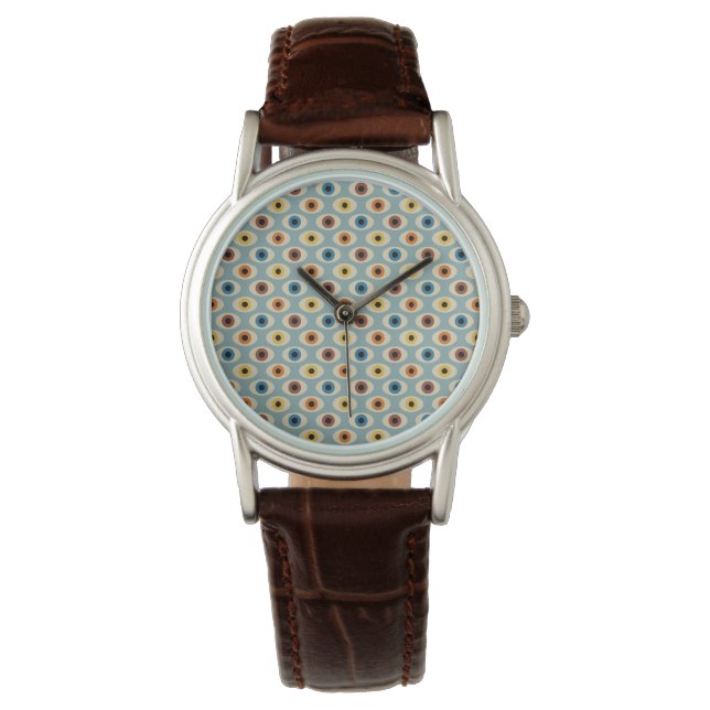 Retro-Augenmuster Armbanduhr (Vorderseite)