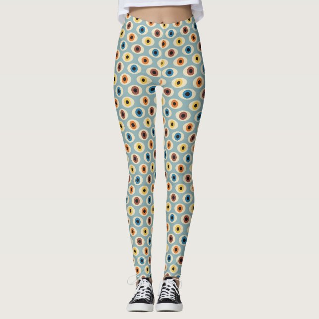 Retro-Augenmuster Leggings (Vorderseite)