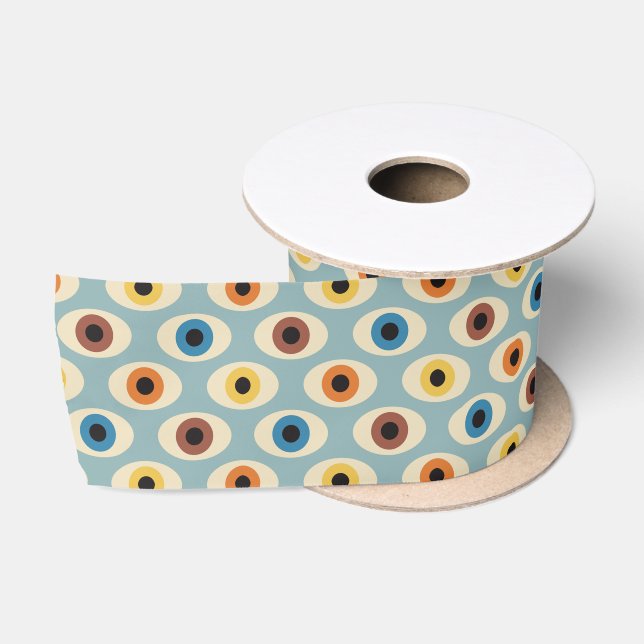Retro-Augenmuster Satinband (Spule)
