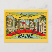 Retro Augusta ME Grußpostkarte