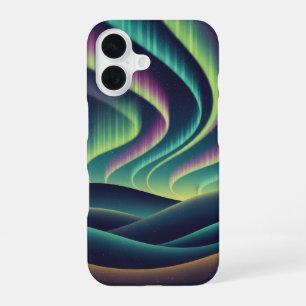 Retro Aurora-Hügel iPhone 16 Hülle