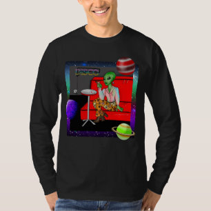Retro-Außerirdische der 1970er Jahre in der Disco- T-Shirt