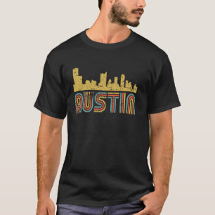 Retro Austin Skyline Vintage Stadtbild Austin Texa T-Shirt