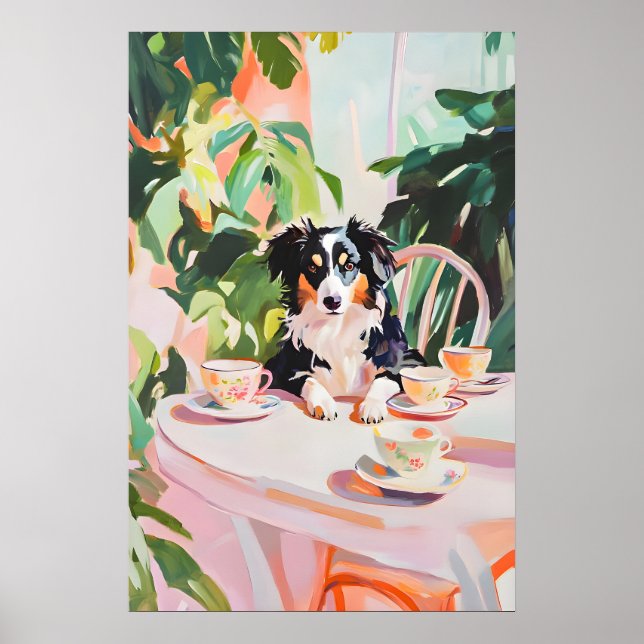 Retro-Australian Shepherd-Plakat, Australian Poster (Vorne)