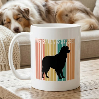 Retro Australian Shepherd Silhouette  Kaffeetasse