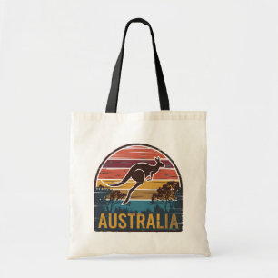 Retro Australian Sunset Animal Jumping Kangaroo Tragetasche