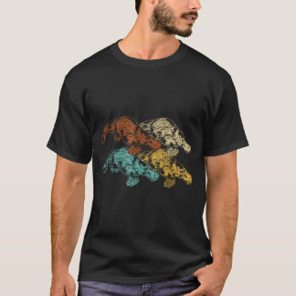 Retro Australische Tiere Schnabeltier T-Shirt