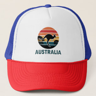 Retro Australischer Sonnenuntergang Tier springend Truckerkappe