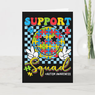 Retro Autism Awareness Unterstützer-Trupp Groovy L Karte
