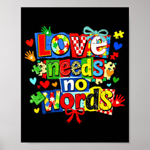 Retro-Autismus-Bewusstseinsmonats-Puzzle süße Lieb Poster