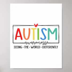 Retro Autismus sieht die Welt anders Autismus A Poster