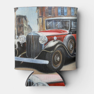 Retro Auto Altstadt Malerei Dosenkühler