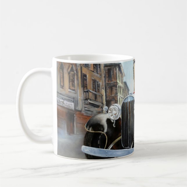 Retro Auto Altstadt Malerei Kaffeetasse (Links)